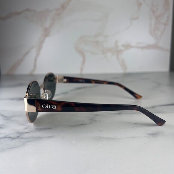 Otra ECHO Sunglasses Round Gold Metal Tortoiseshell Arm Green Lens 43-19-144 - Picture 14 of 14